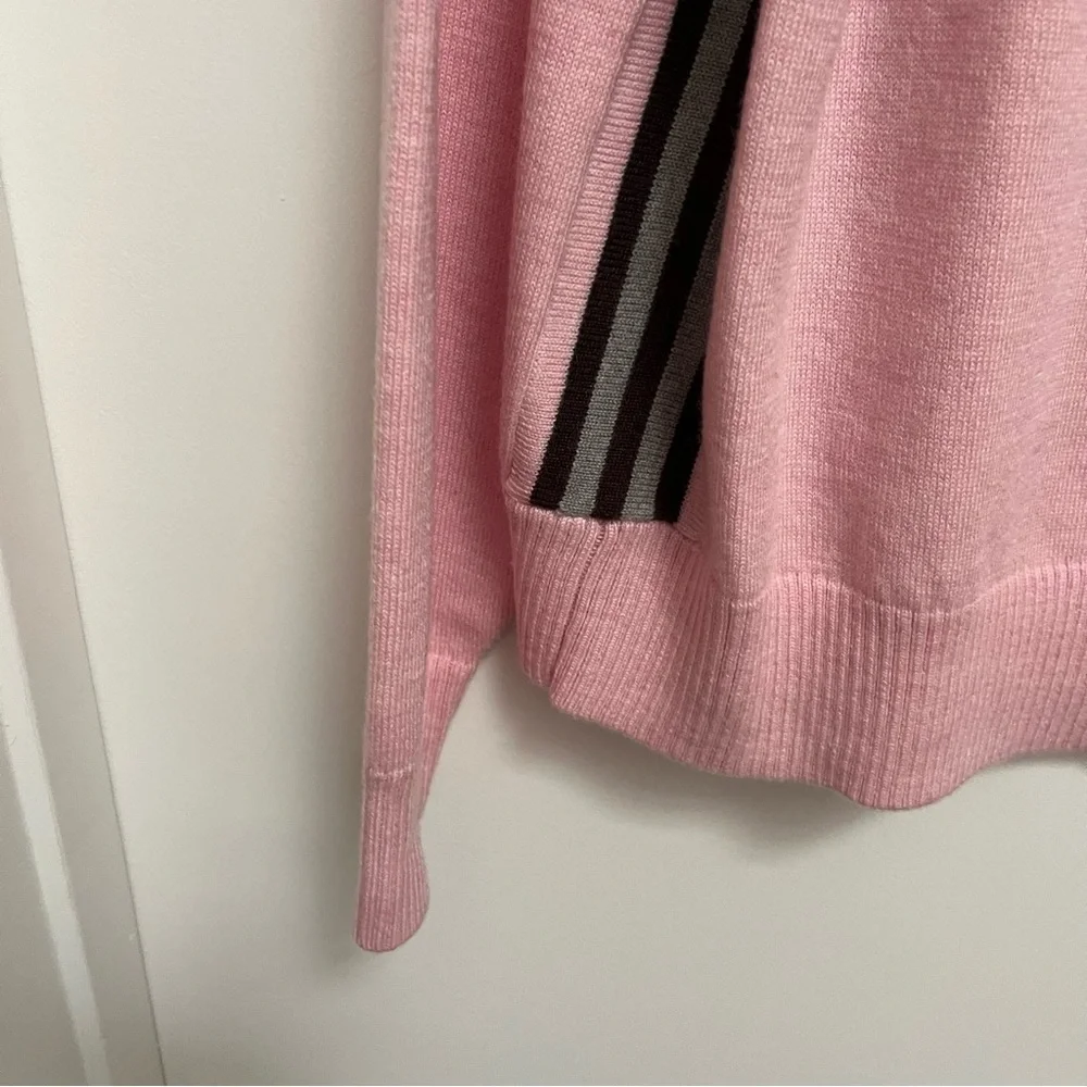 Talbott Men's Zip-Up Sweater in Soft Pink Sz L